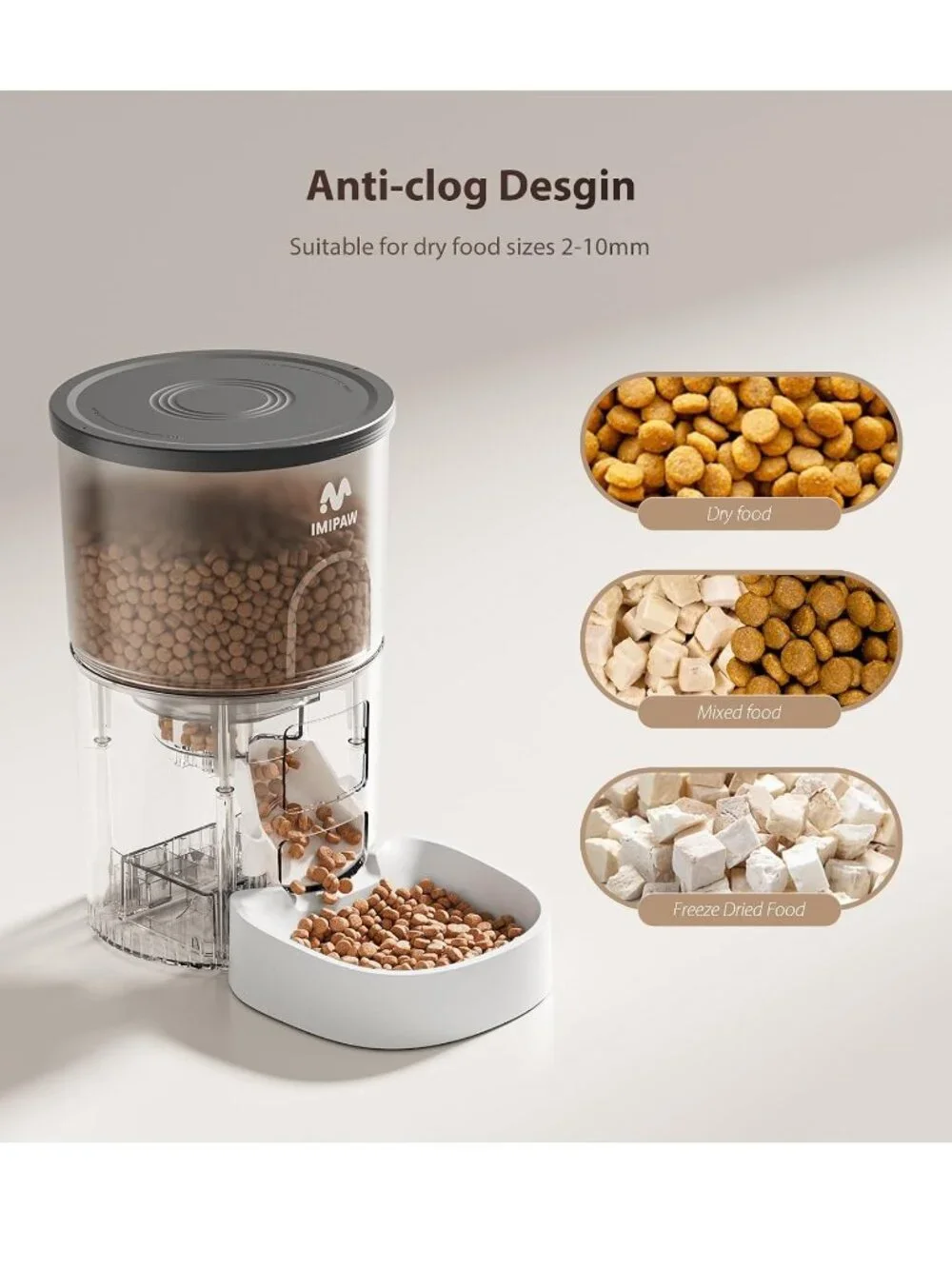 IMIPAW Automatic Pet Feeder Programmable Timed Dispenser for Cats Small Dogs NEW
